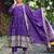 Purple sequins embroidered chinon stitched salwar kameez