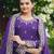 Purple sequins embroidered chinon stitched salwar kameez