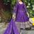Purple sequins embroidered chinon stitched salwar kameez