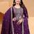 Wine sequins embroidered natural crepe stitched salwar kameez