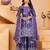 Lavender sequins embroidered chinon stitched salwar kameez