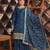 Blue sequins embroidered chinon stitched salwar kameez