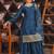 Blue sequins embroidered chinon stitched salwar kameez