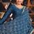 Blue sequins embroidered chinon stitched salwar kameez