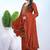 Rust sequins embroidered natural crepe stitched salwar kameez