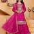 Pink sequins embroidered chinon stitched salwar kameez