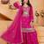 Pink sequins embroidered chinon stitched salwar kameez