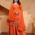 Orange sequins embroidered chinon stitched salwar kameez