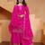Pink sequins embroidered chinon stitched salwar kameez
