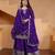 Purple sequins embroidered chinon stitched salwar kameez