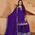 Purple sequins embroidered chinon stitched salwar kameez