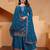 Teal sequins embroidered chinon stitched salwar kameez