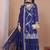 Purple sequins embroidered vichitra silk stitched salwar kameez