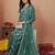 Green multi thread and sequins embroidered chinon stitched salwar kameez