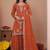 Orange glitter sequins embroidered faux georgette stitched salwar kameez