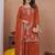 Orange glitter sequins embroidered faux georgette stitched salwar kameez