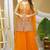 Orange sequins embroidered georgette stitched salwar kameez