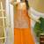Orange sequins embroidered georgette stitched salwar kameez