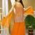 Orange sequins embroidered georgette stitched salwar kameez