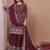 Teal sequins embroidered natural crepe stitched salwar kameez
