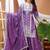 Purple sequins embroidered natural crepe stitched salwar kameez