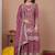 Pink sequins embroidered natural crepe stitched salwar kameez