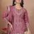 Pink sequins embroidered natural crepe stitched salwar kameez
