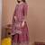 Pink sequins embroidered natural crepe stitched salwar kameez