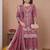 Pink sequins embroidered natural crepe stitched salwar kameez