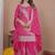Pink sequins embroidered natural crepe stitched salwar kameez
