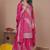 Pink sequins embroidered natural crepe stitched salwar kameez
