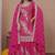 Pink sequins embroidered natural crepe stitched salwar kameez