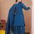 Teal sequins embroidered vichitra silk stitched salwar kameez
