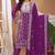 Wine sequins embroidered faux georgette stitched salwar kameez