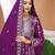 Wine sequins embroidered faux georgette stitched salwar kameez