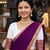 Off-White & Purple  Half Saree Set with Contrast Zari Border and Unstitched Blouse Piece