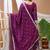 Wine multi thread and sequins embroidered chinon stitched salwar kameez