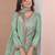 Light-green sequins embroidered chinon stitched salwar kameez