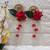 subh labh, artificial velvet flower with white beads hanging for home decoration (pack of 2)
