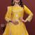 Yellow sequins embroidered chinon stitched salwar kameez