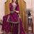 Wine sequence embroidered and boring work fendy silk stitched salwar kameez