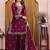 Wine sequence embroidered and boring work fendy silk stitched salwar kameez