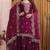 Wine sequence embroidered and boring work fendy silk stitched salwar kameez