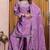 Purple sequins embroidered chinon stitched salwar kameez