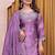 Purple sequins embroidered chinon stitched salwar kameez