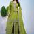 Parrot-green coding sequins embroidered chinon stitched salwar kameez
