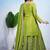 Parrot-green coding sequins embroidered chinon stitched salwar kameez