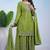 Parrot-green coding sequins embroidered chinon stitched salwar kameez