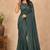 women   s turquoise designer embroidered blouse party wear & festive saree