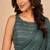 women   s turquoise designer embroidered blouse party wear & festive saree